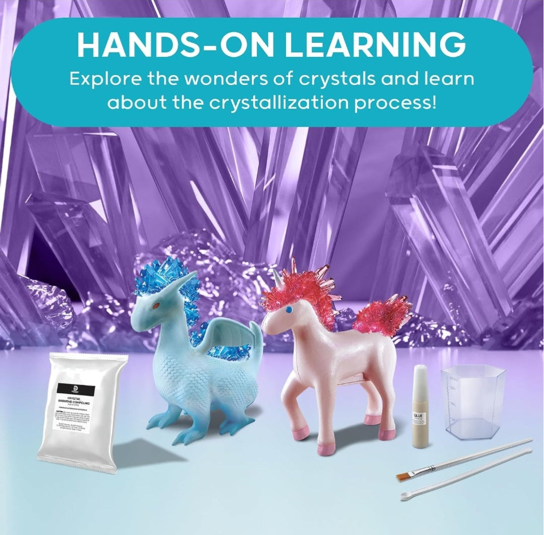 Discovery™ Dragon & Unicorn Crystal Grow Kit, DIY STEM Activity Set, Educational Arts & Crafts for Kids, Children's Chemistry & Science Learning Toy, Fun & Safe Science Project Gift Ages 8+