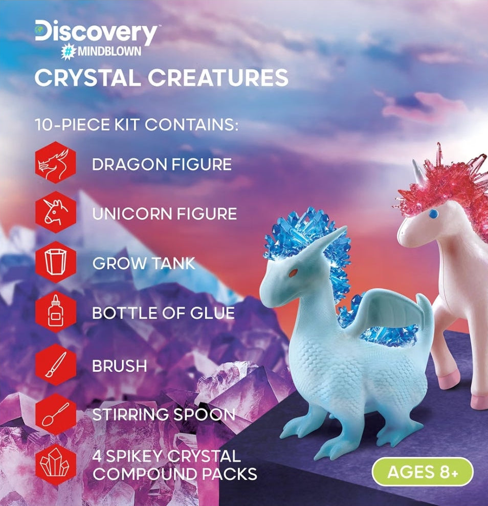 Discovery™ Dragon & Unicorn Crystal Grow Kit, DIY STEM Activity Set, Educational Arts & Crafts for Kids, Children's Chemistry & Science Learning Toy, Fun & Safe Science Project Gift Ages 8+