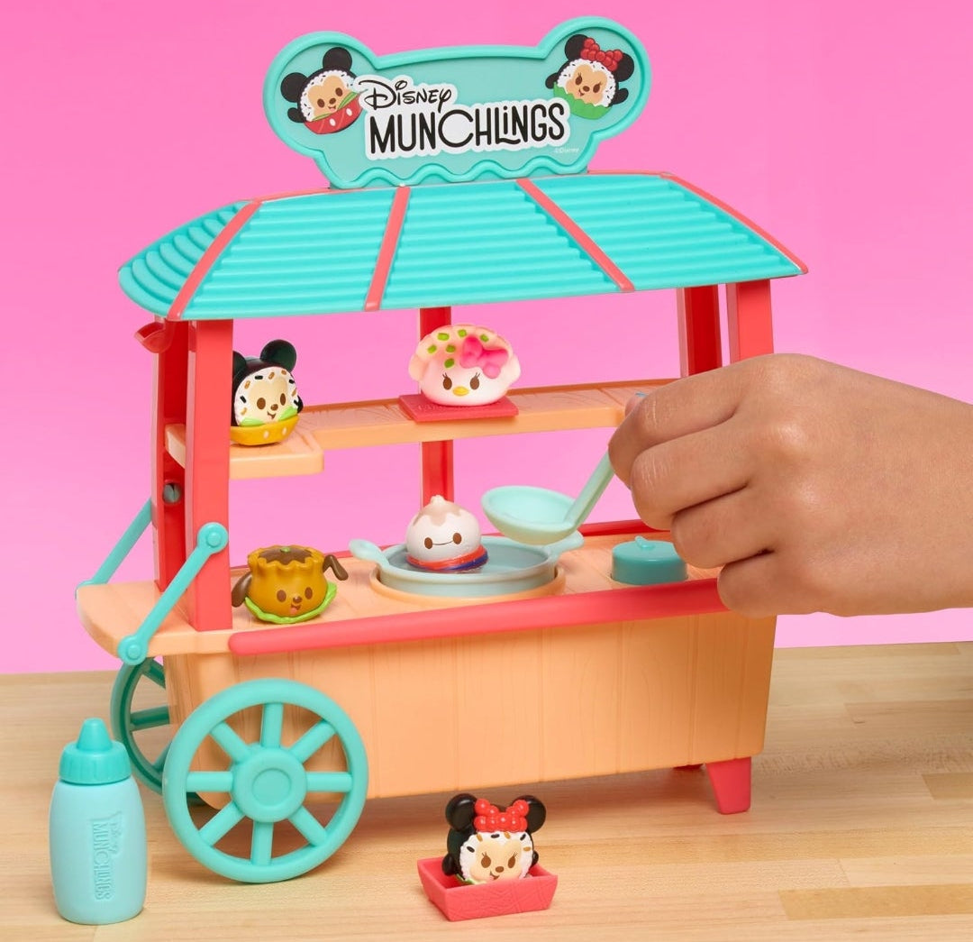 Disney Munchlings Dumpling Cart, 11-Piece Color Change Figure Playset, 1-inch Collectible Scented Figurines, Amazon Exclusive, Toy for Fans, Teens, Adults, Kids, Ages 3 and Up