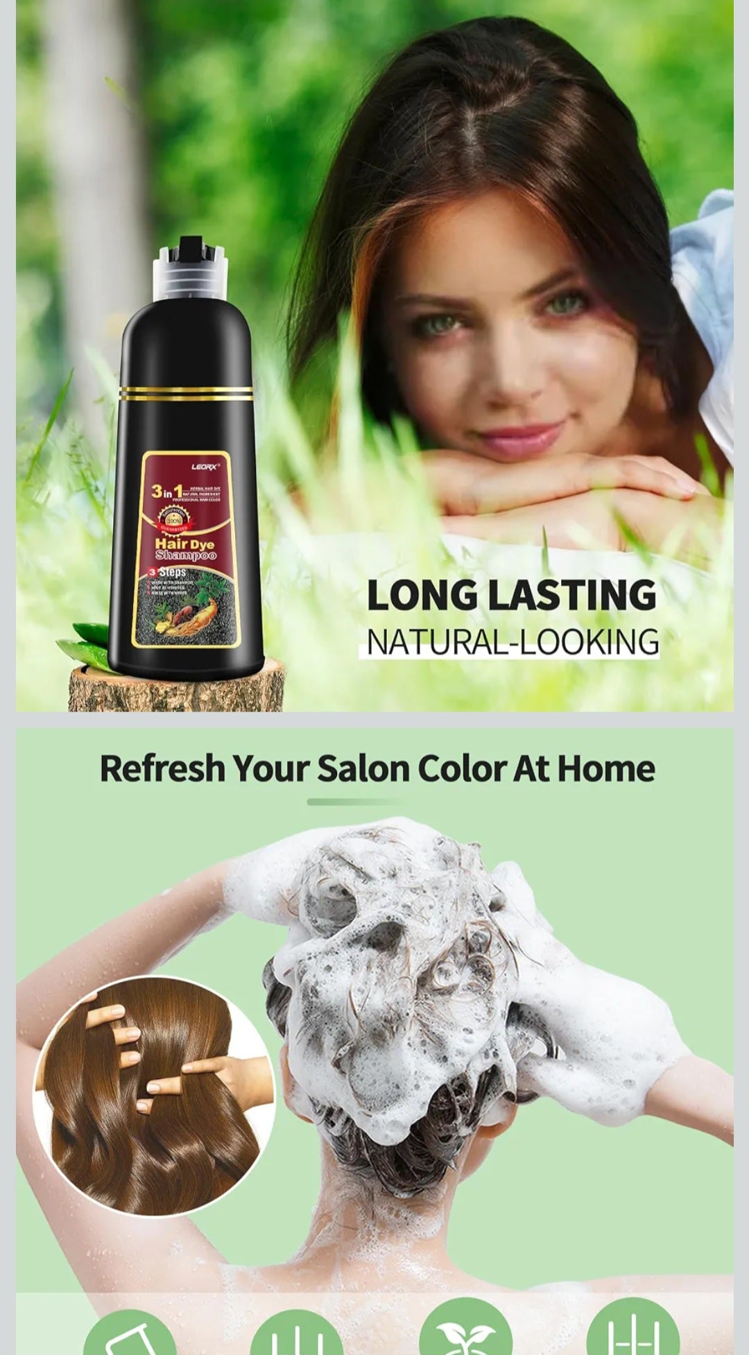 3 in 1 hair dye shampoo